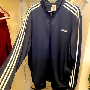 Adidas 3 Stripe Track Jacket Full Zip- Dark Navy